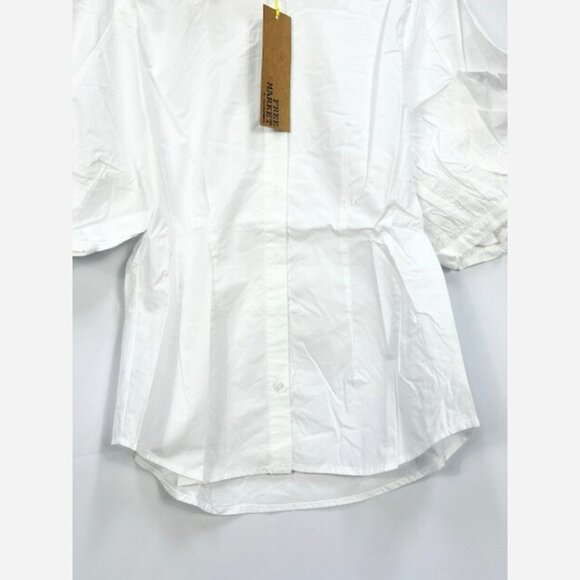 White Cotton Bishop Sleeve Blouse - Picture 9 of 9